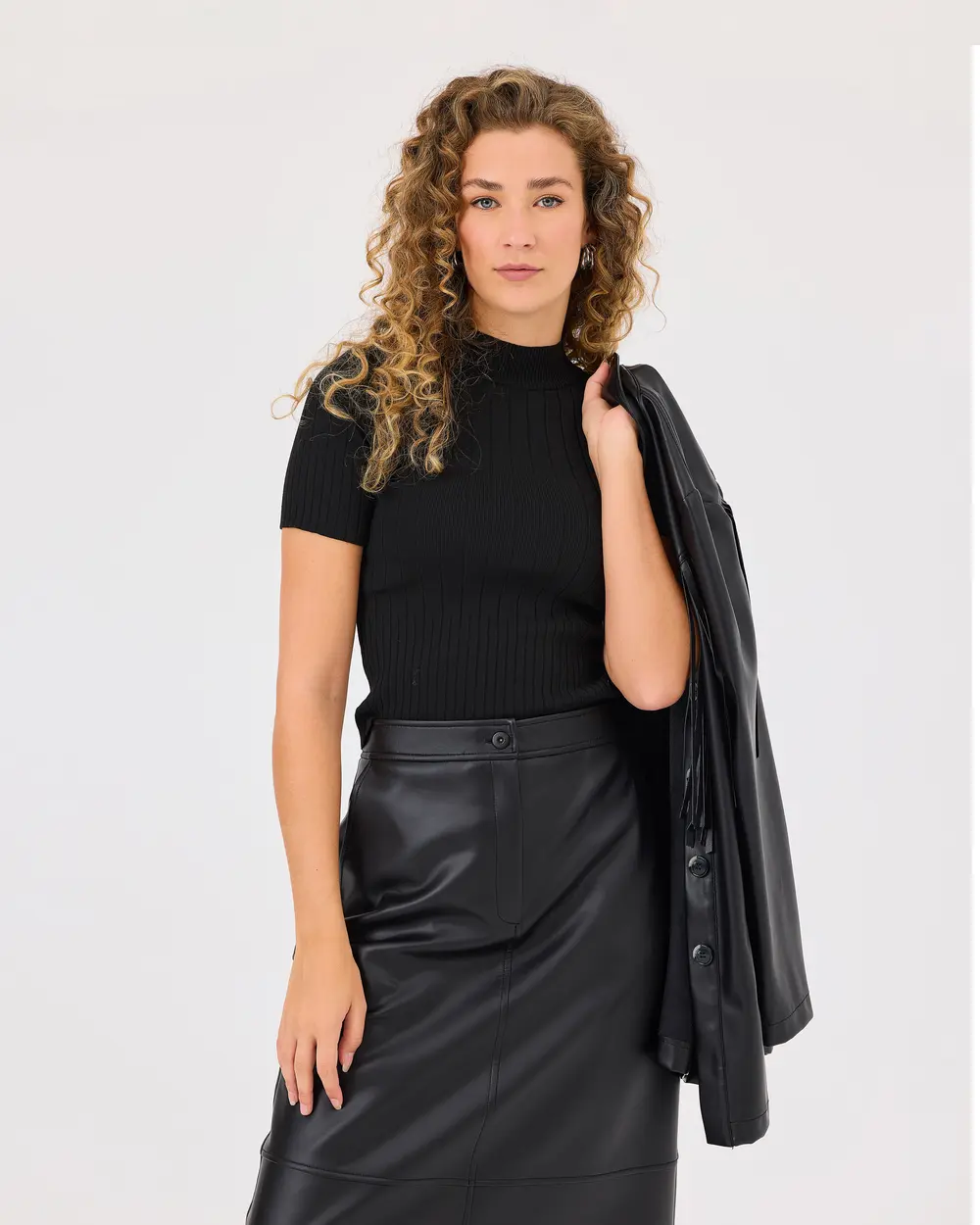 Faux leather skirt with pockets hotsell