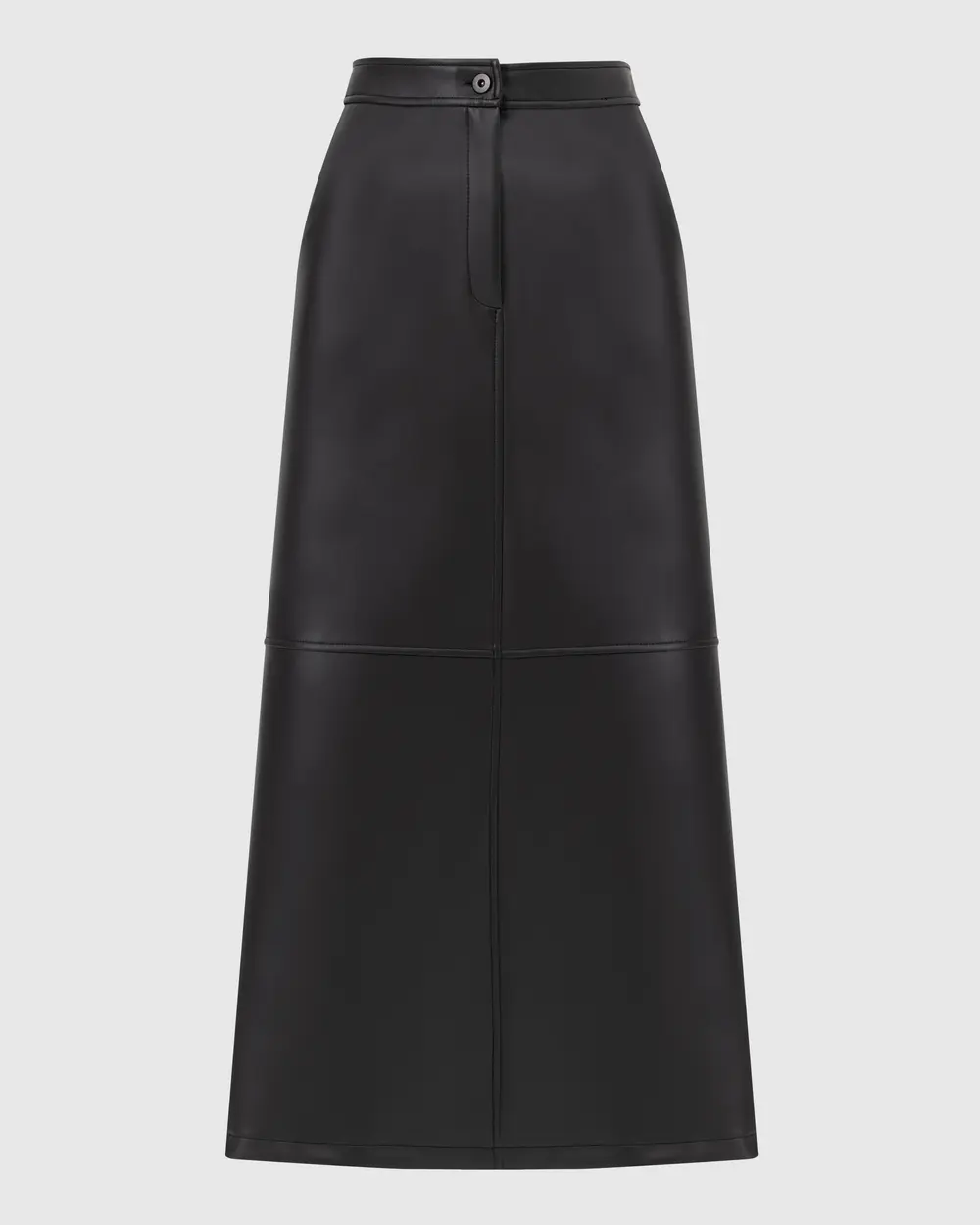 Faux Leather Skirt with Pocket Button Detail