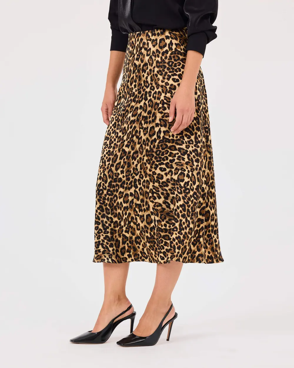 Leopard Print Knee-length Skirt