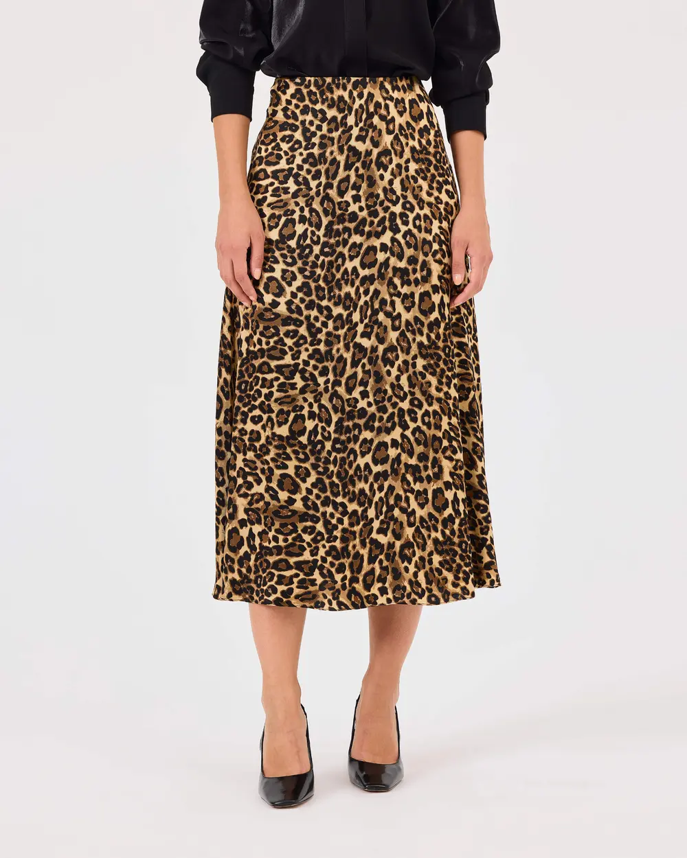 Leopard Print Knee-length Skirt