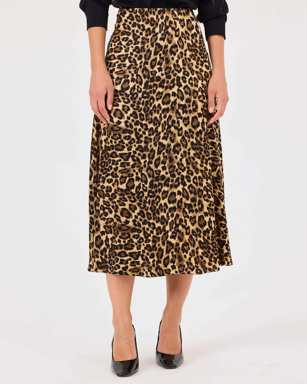 Leopard Print Knee-length Skirt