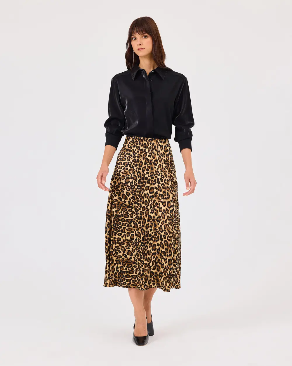 Leopard Print Knee-length Skirt