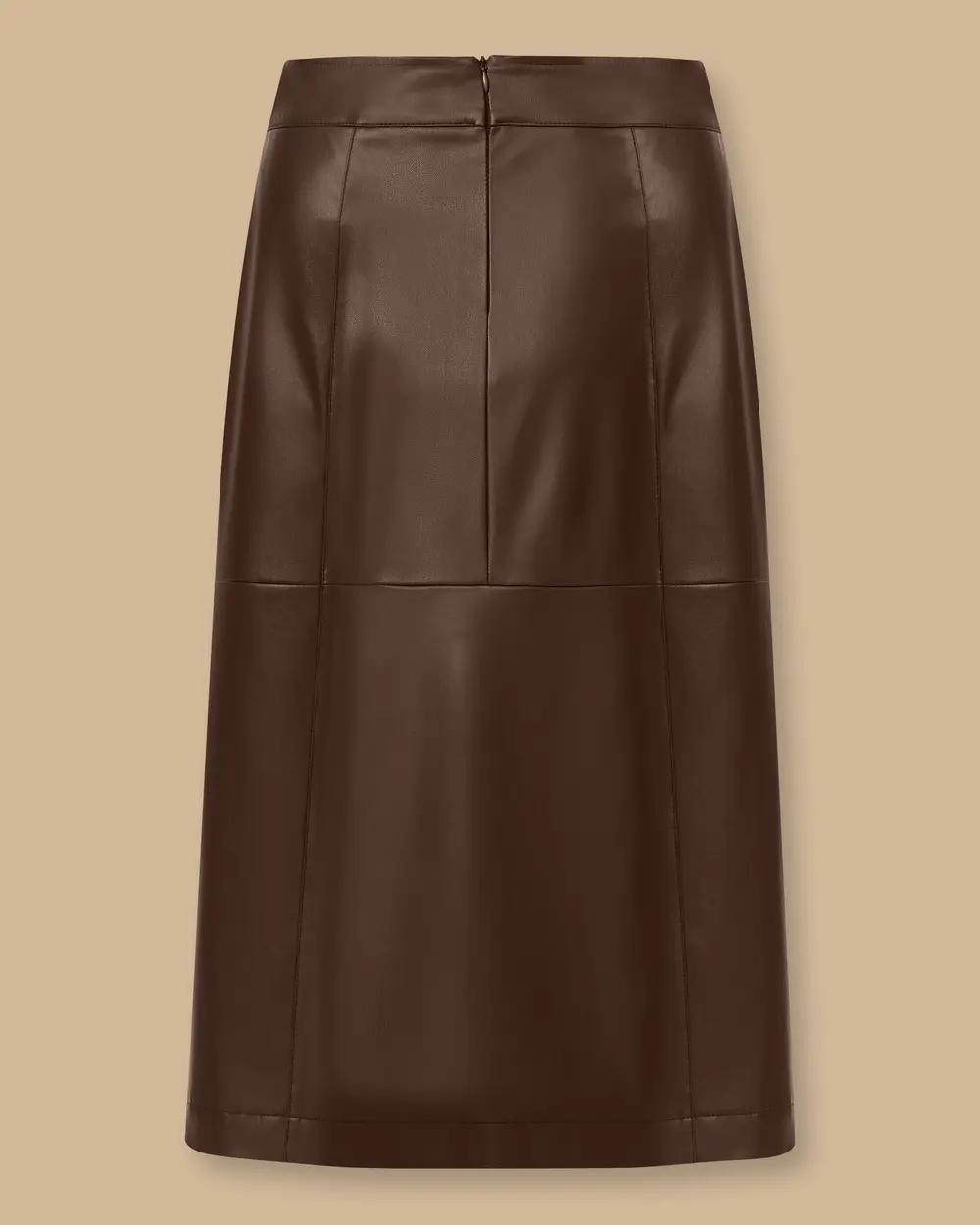 Plus Size Midi Length Faux Leather Skirt