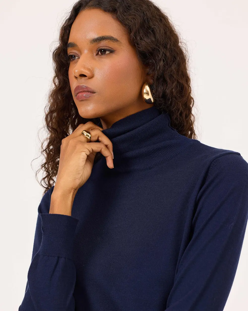 Full Turtleneck Long Sleeve Sweater Blouse