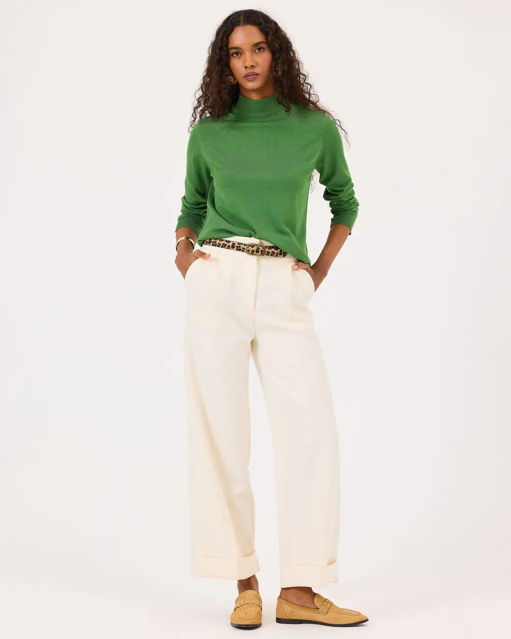 Half Turtleneck Waist Length Sweater