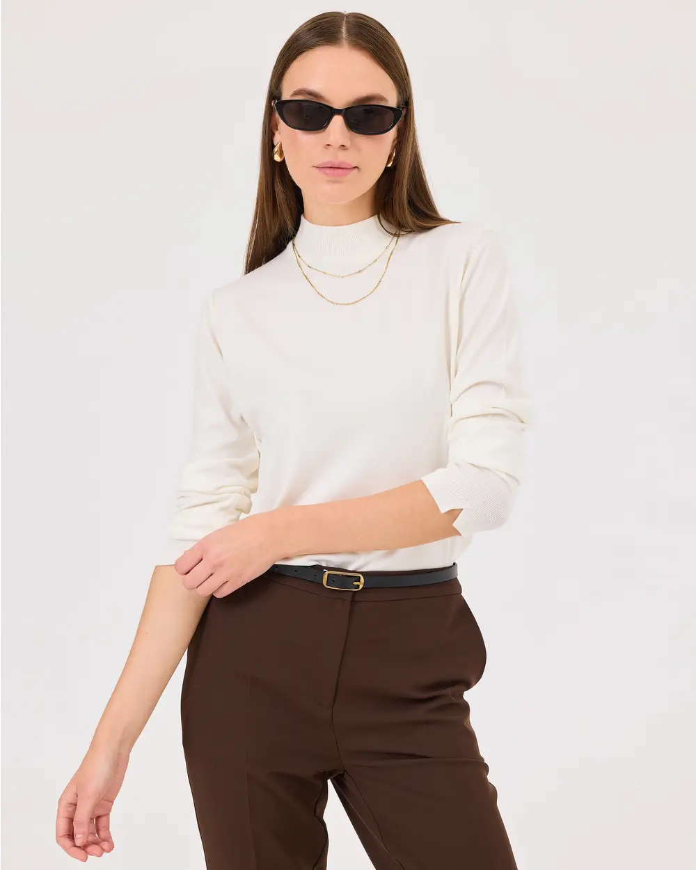 Half Turtleneck Waist Length Sweater