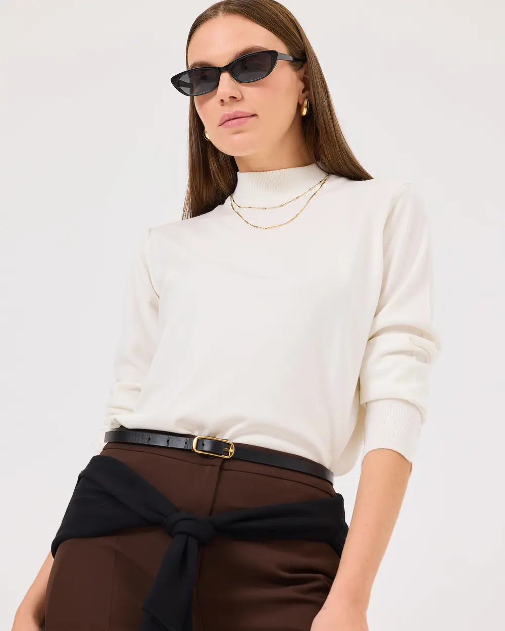 Half Turtleneck Waist Length Sweater