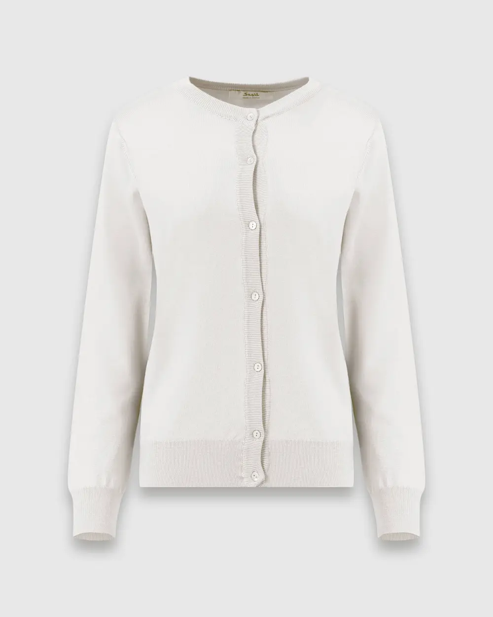 Zero Collar Buttoned Long Sleeve Sweater Cardigan