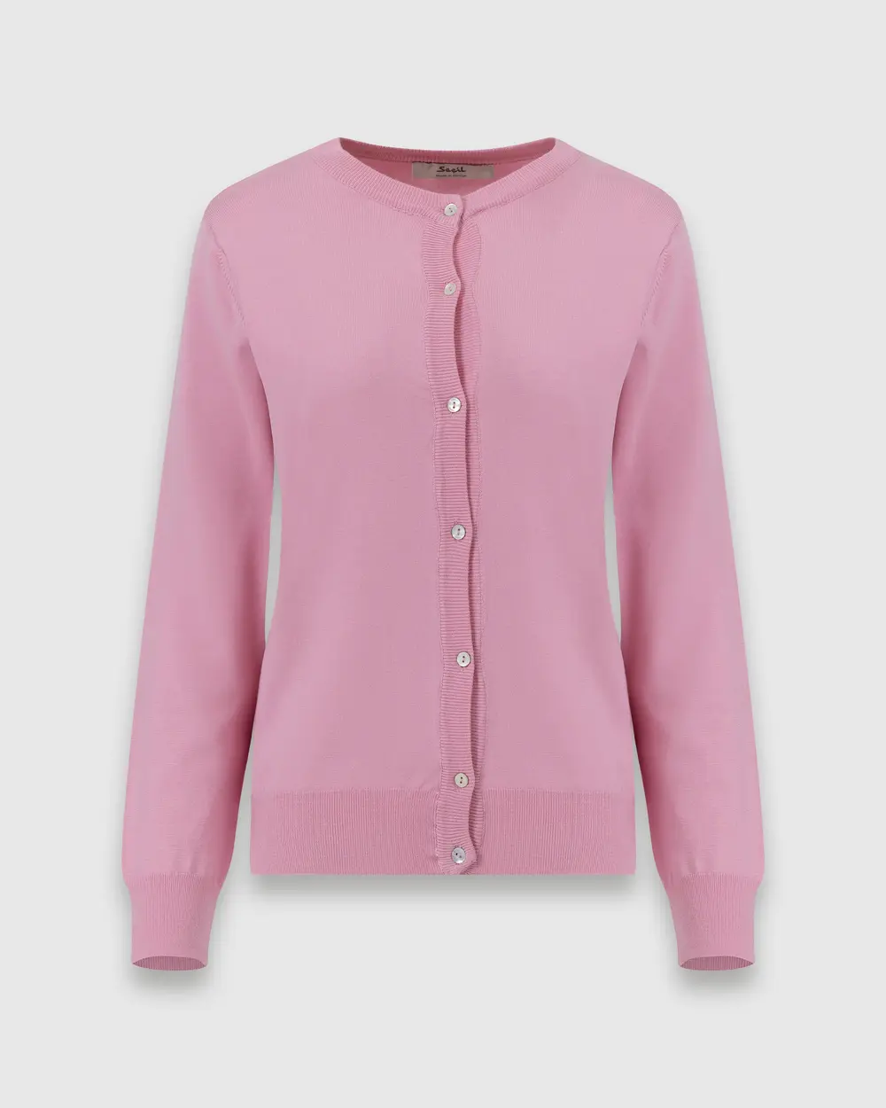 Zero Collar Buttoned Long Sleeve Sweater Cardigan