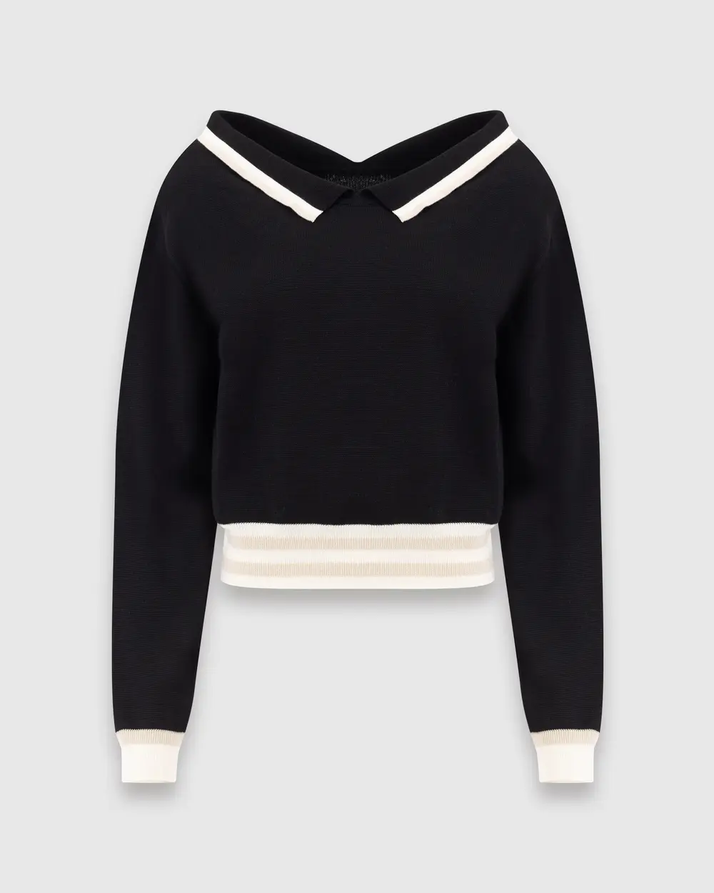 Elastic Waist Long Sleeve Sweater Pullover