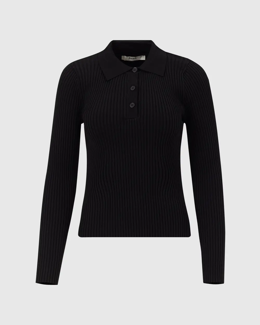 Polo Collar Ribbed Sweater Sweater