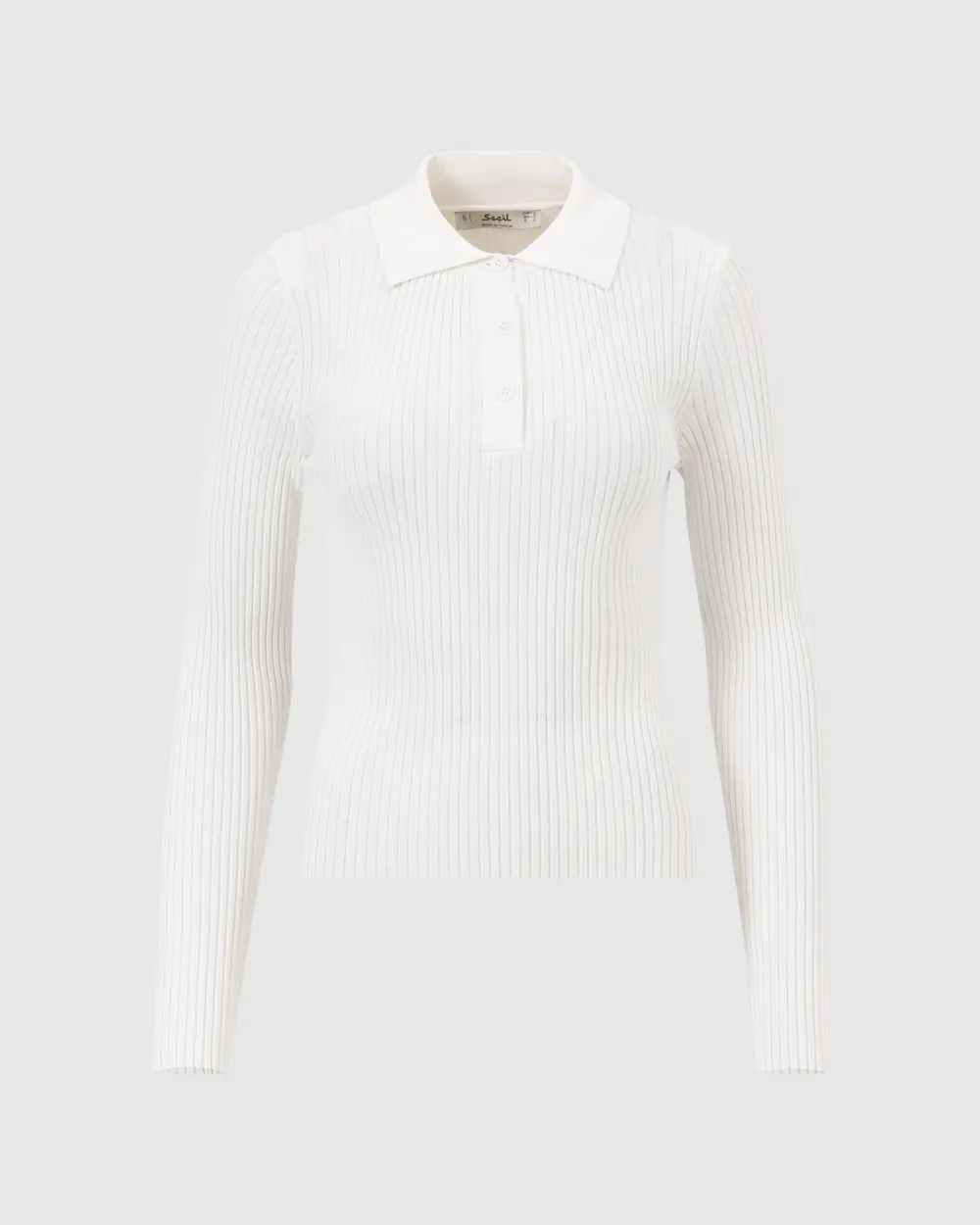 Polo Collar Ribbed Sweater Sweater