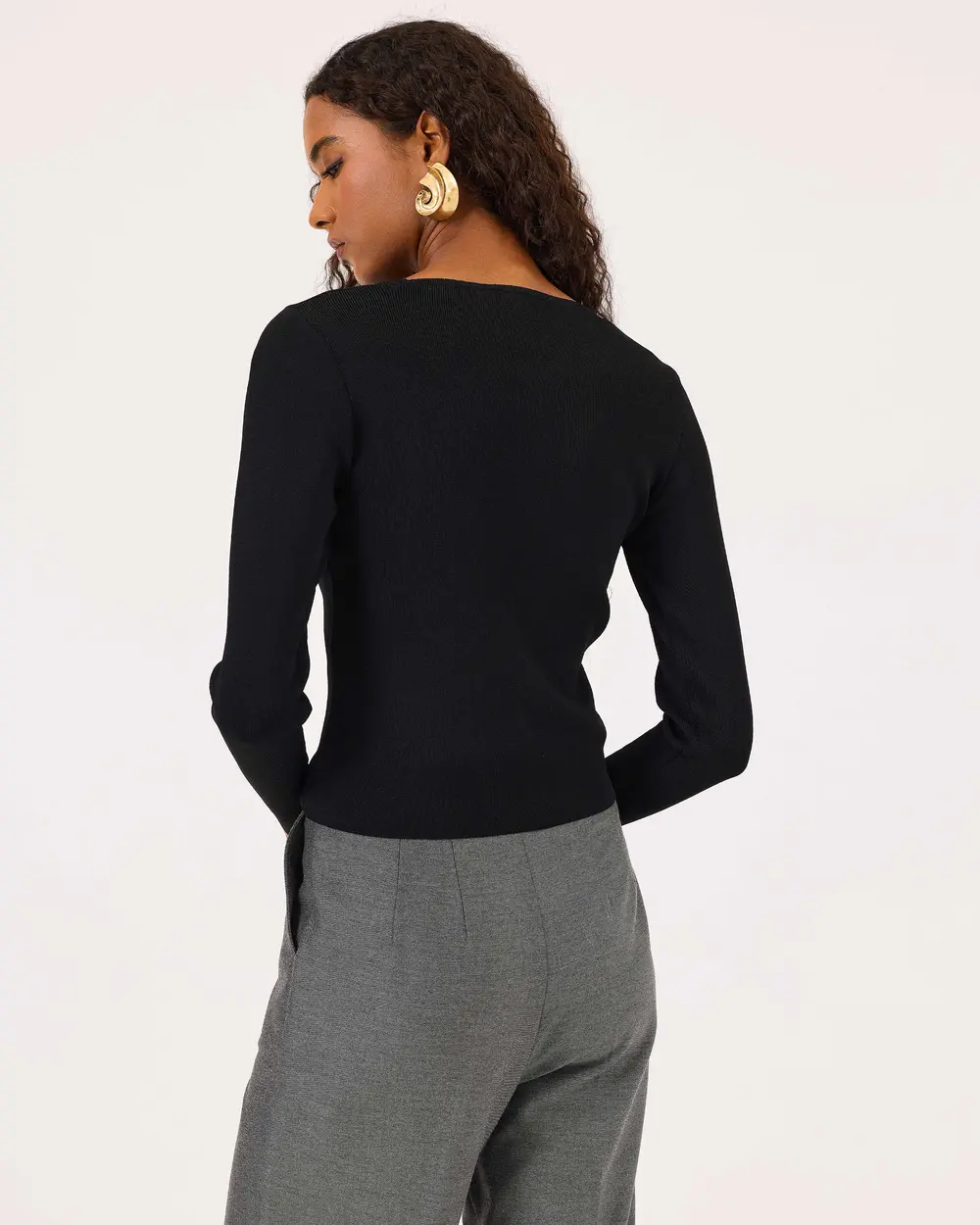 Zero Collar Waist Length Sweater