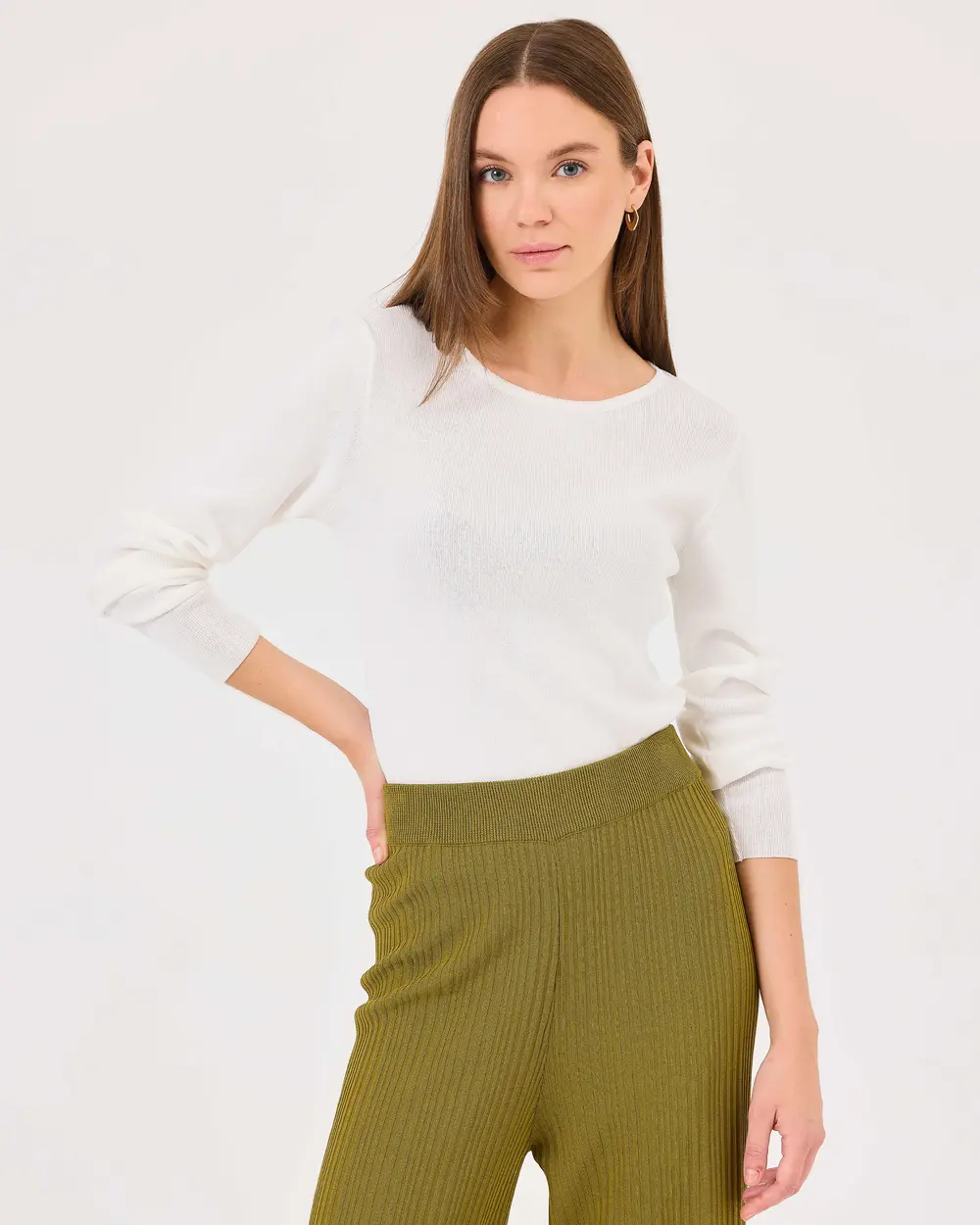 Zero Collar Waist Length Sweater