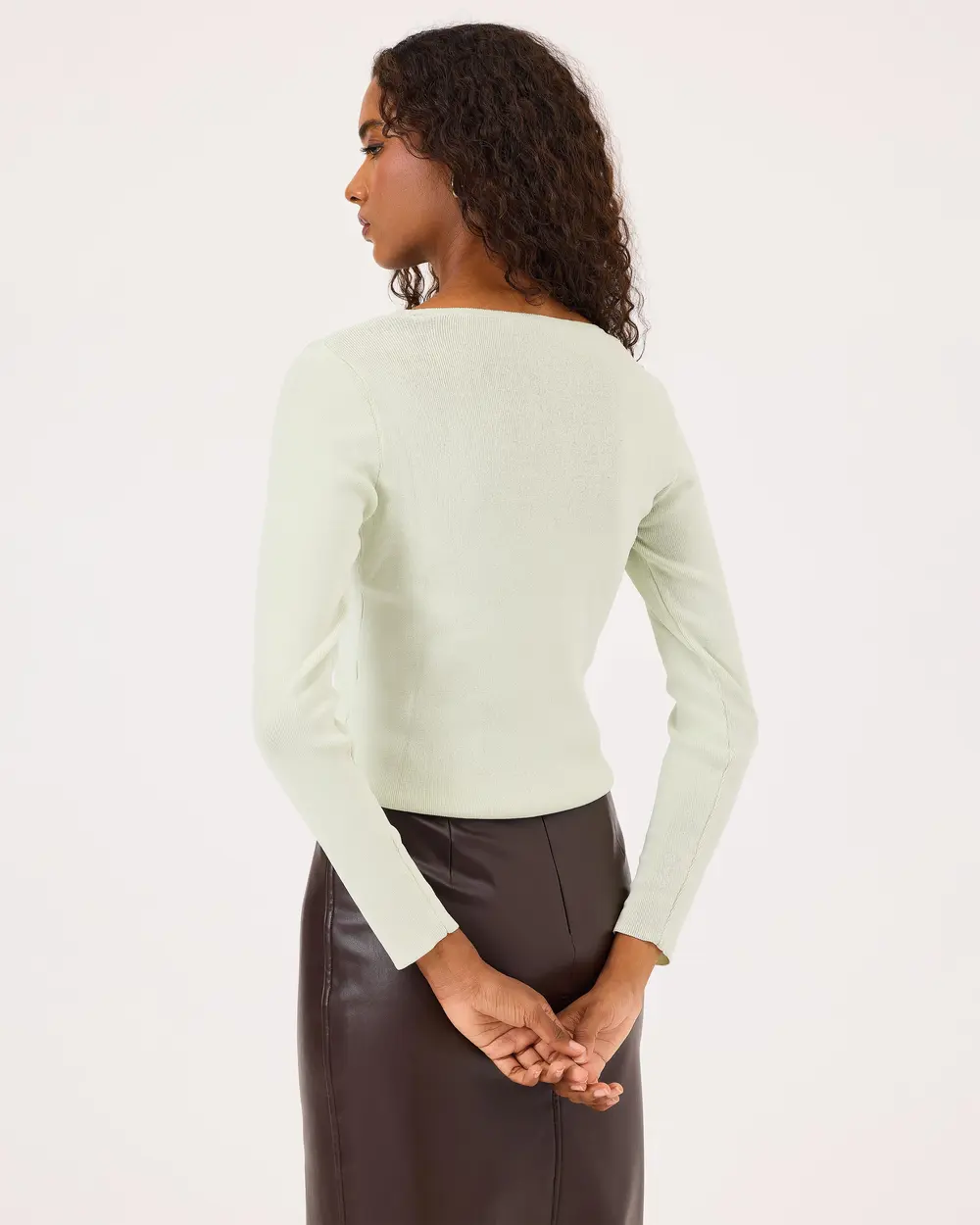 Zero Collar Waist Length Sweater