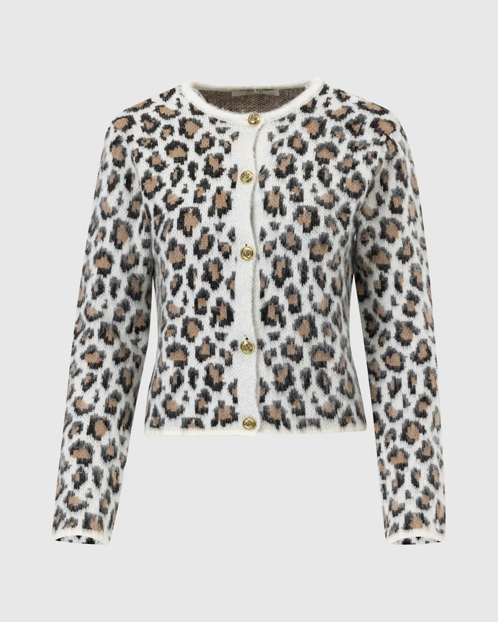 Leopard Print Buttoned Sweater Cardigan