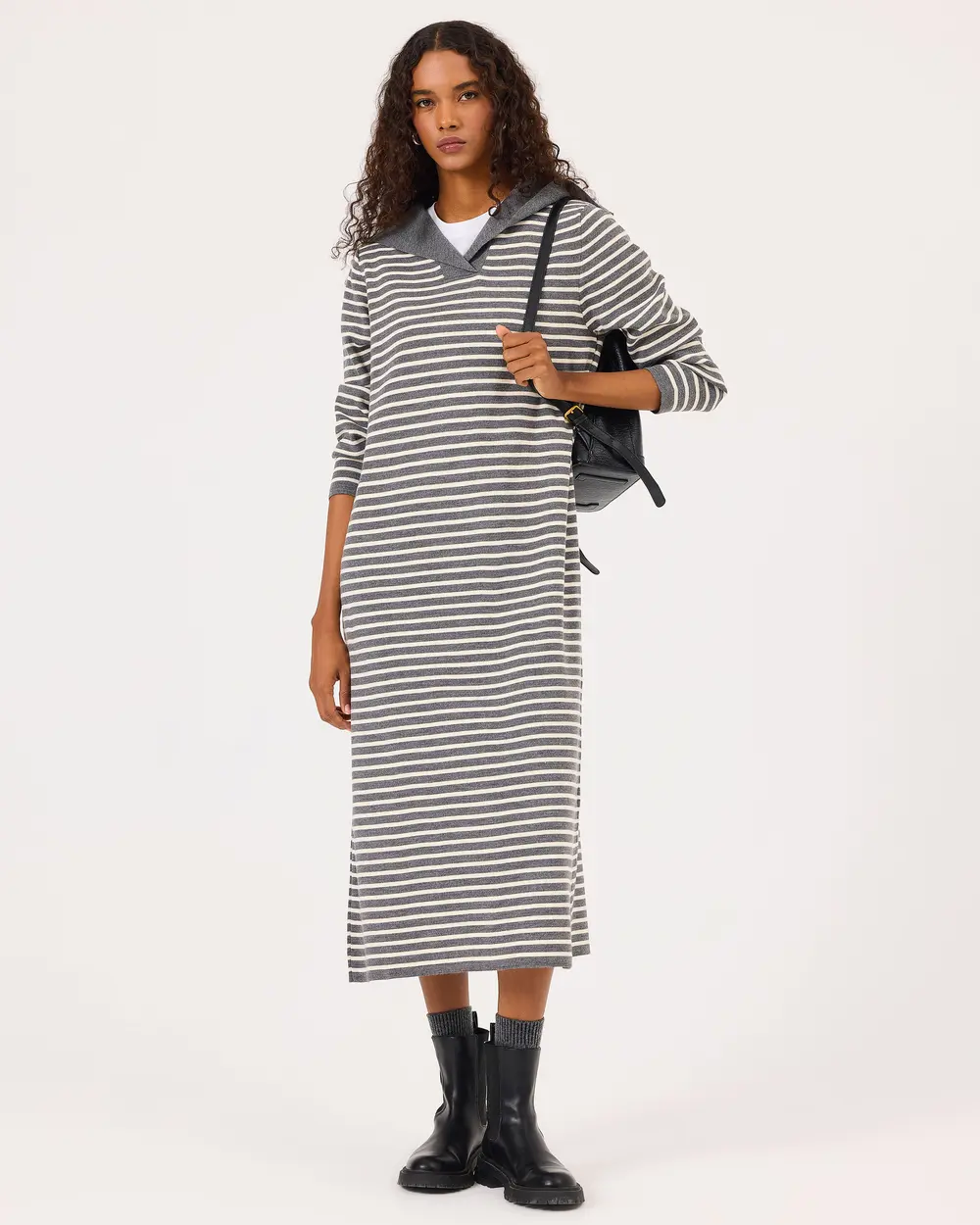 Long Sleeve Midi Length Sweater Dress