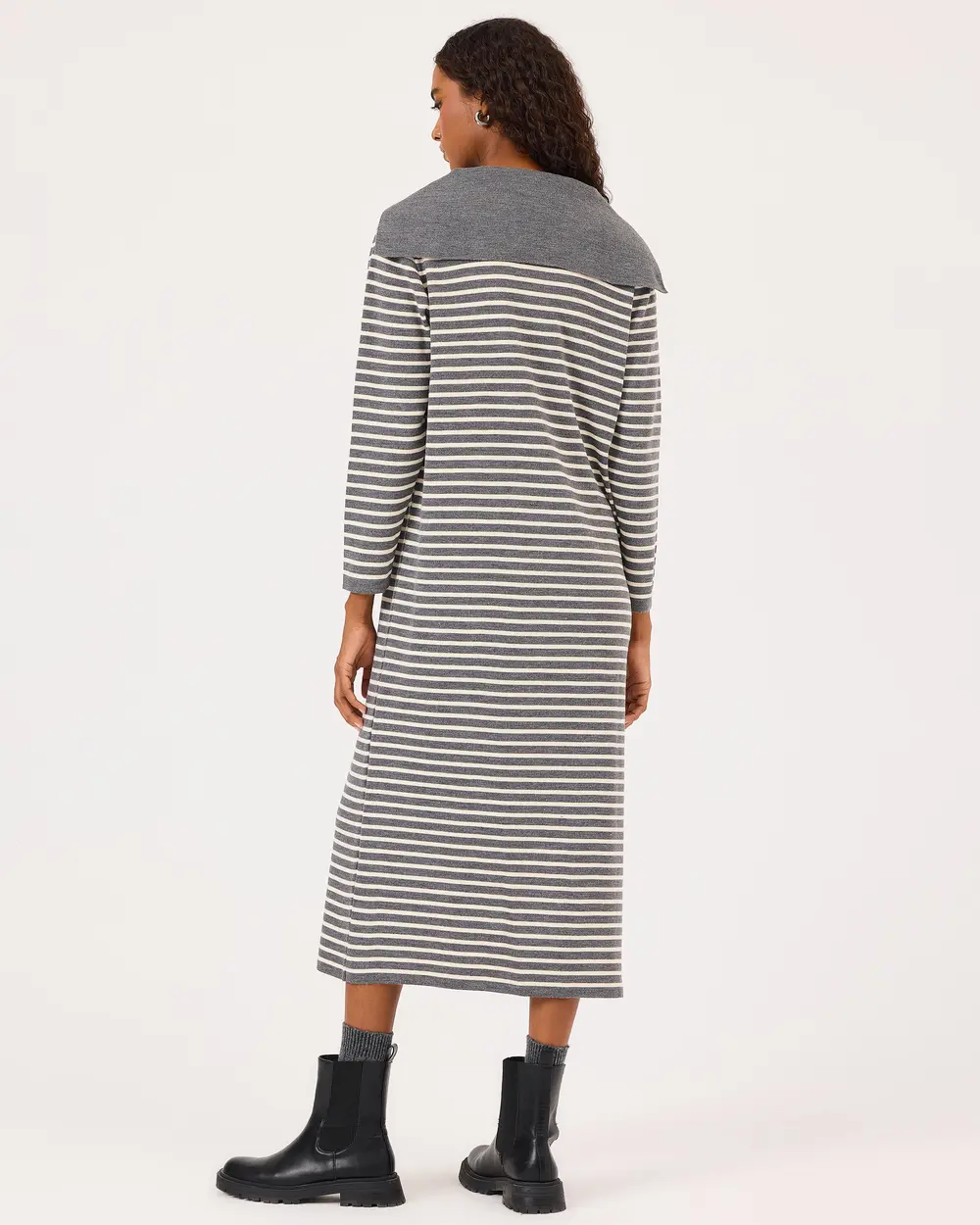 Long Sleeve Midi Length Sweater Dress