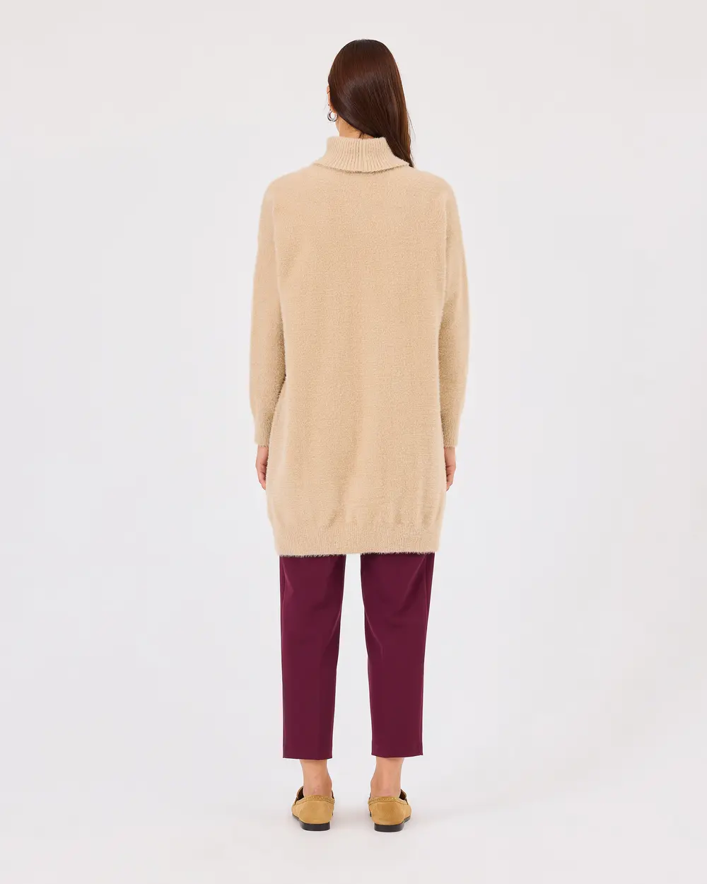 Turtleneck Under Thigh Sweater Tunic