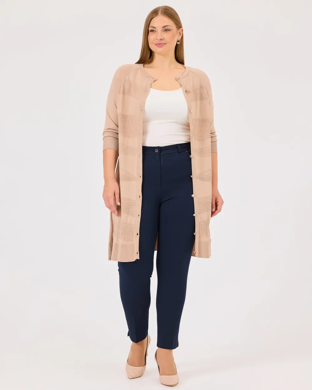 Plus Size Buttoned Sweater Cardigan