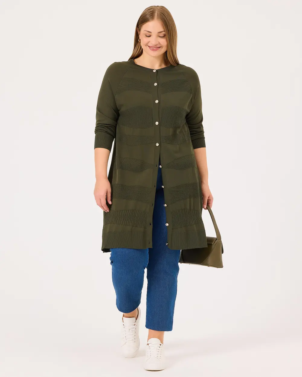 Plus Size Buttoned Sweater Cardigan