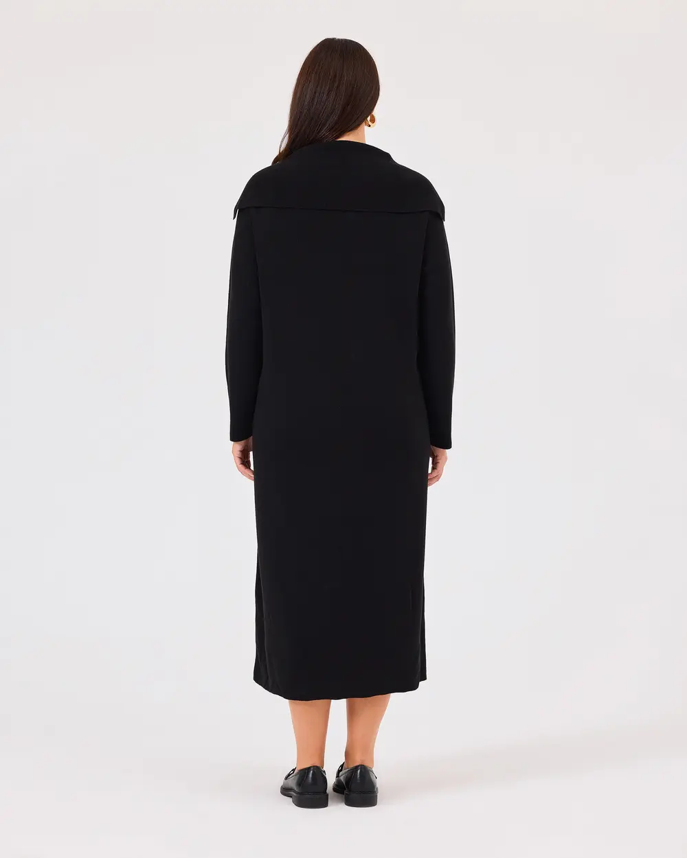 Plus Size Long Sleeve Midi Length Sweater Dress