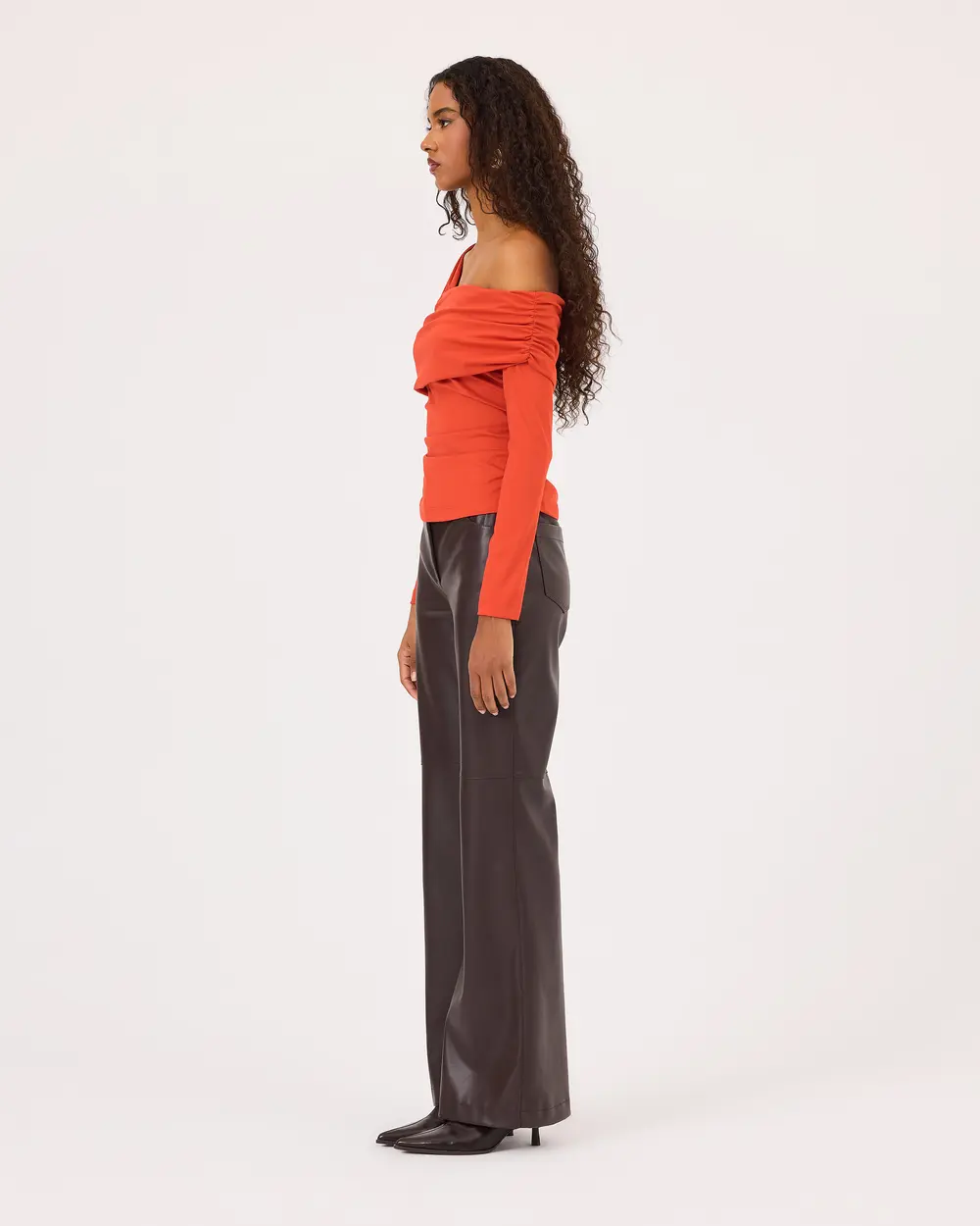 Asymmetric Collar Elegant Blouse Sitting on the Waist