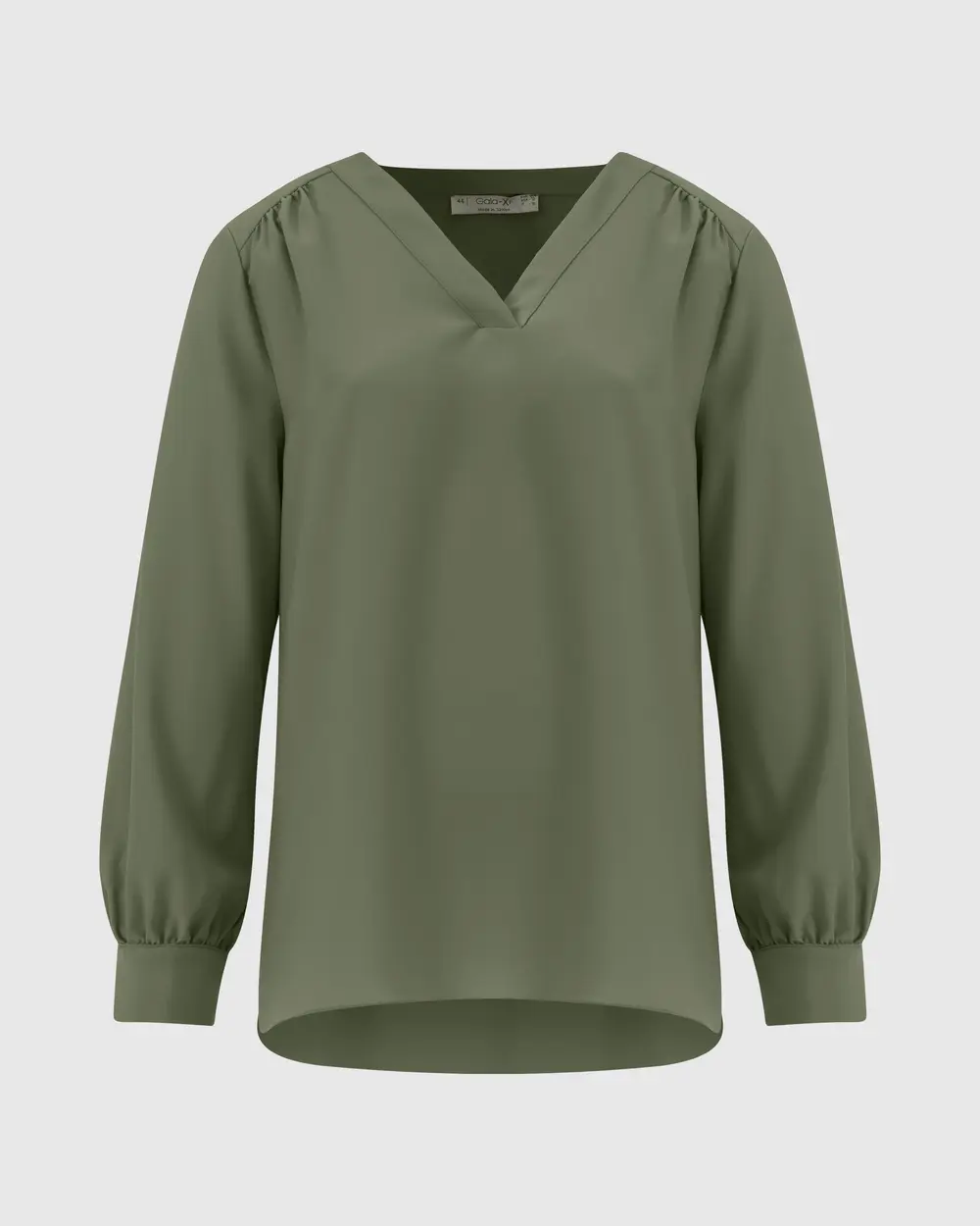 Plus Size Long Sleeve V-Neck Blouse