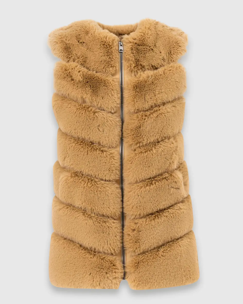 Sleeveless Plush Vest with Zipper