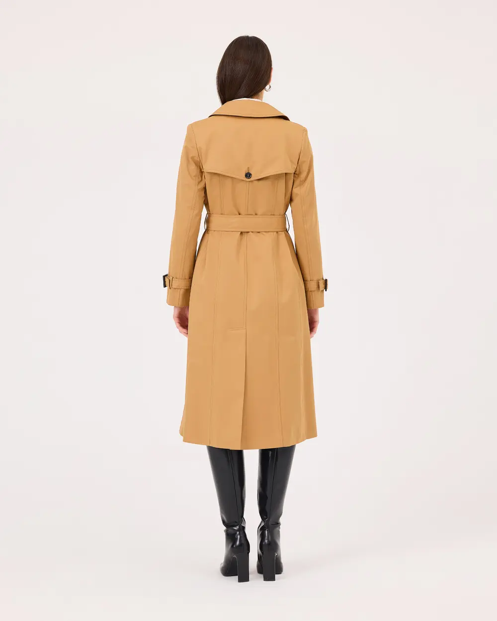 Double-breasted Collar Belted Trench Coat