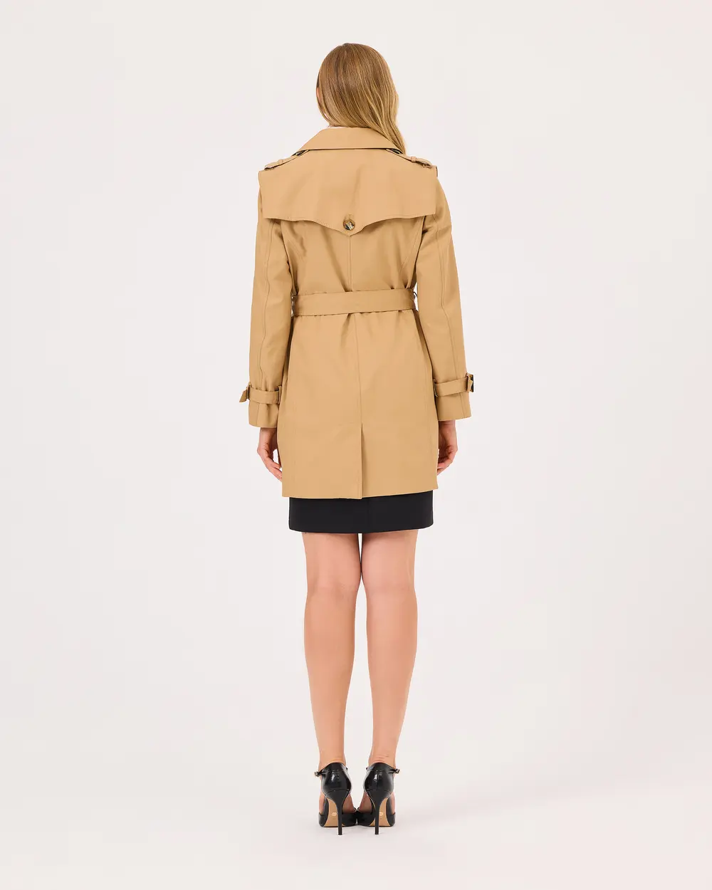 Buttoned Trench Coat with Belt