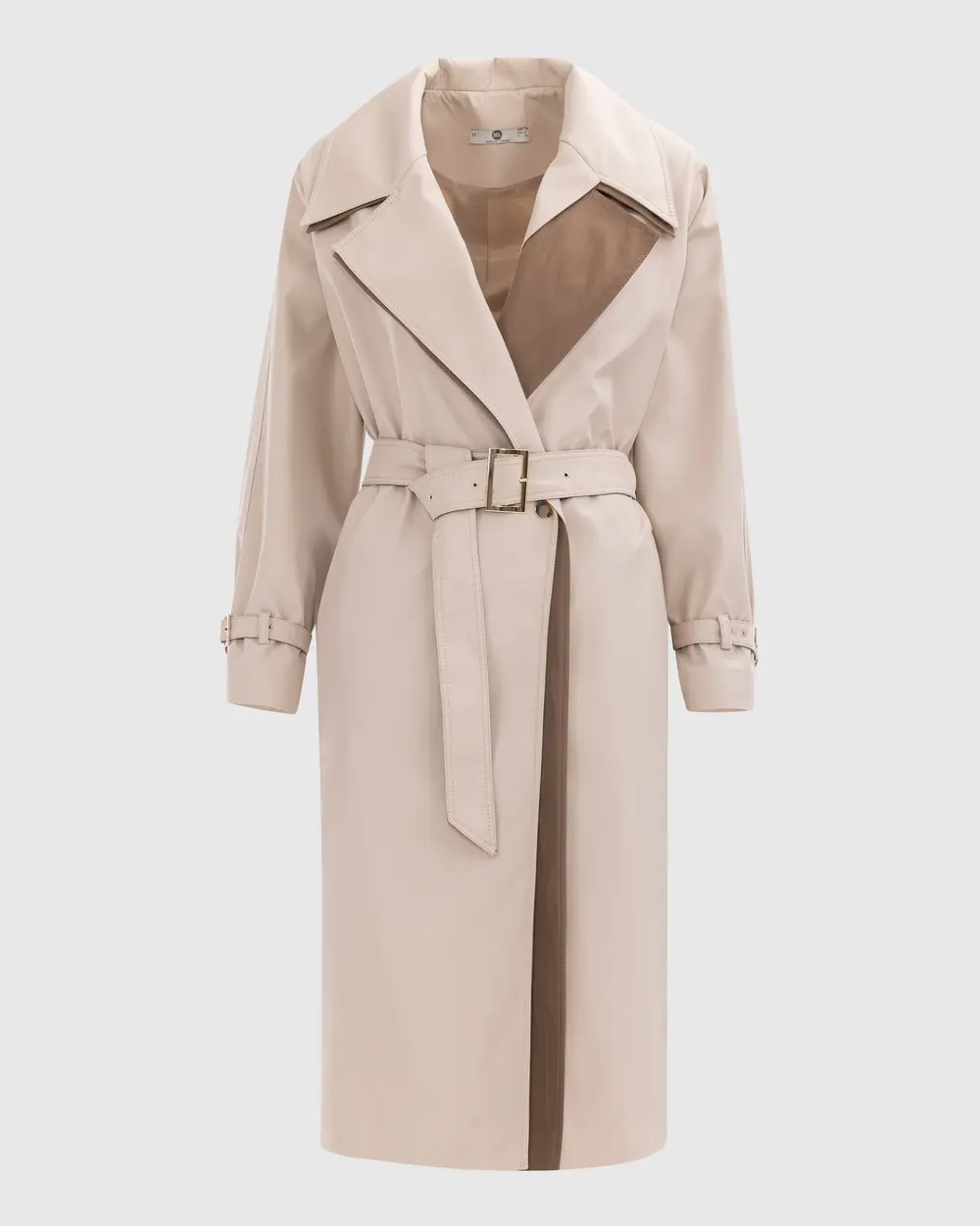 Double-breasted Collar Lined Trench Coat