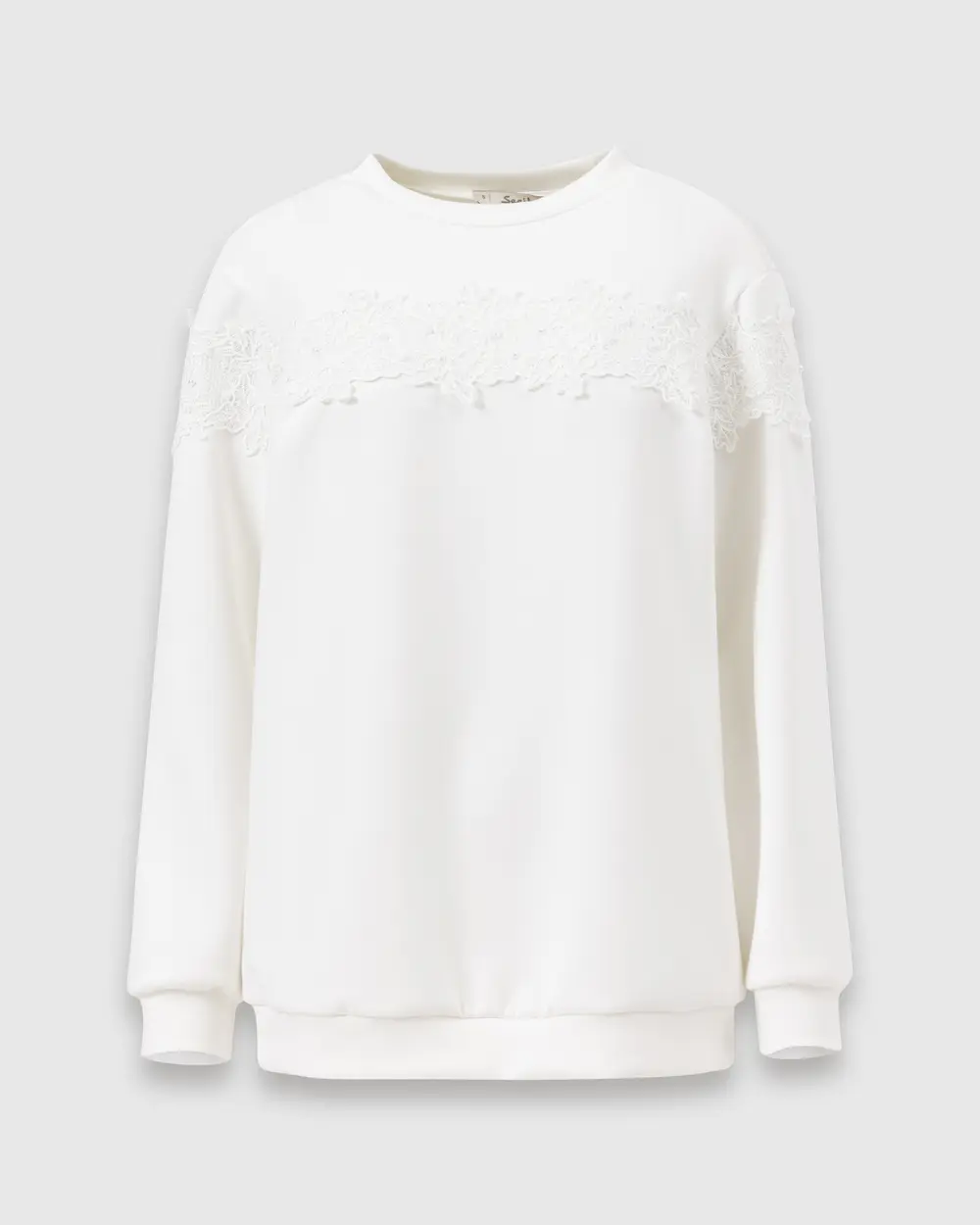 İnci Detaylı Baskılı Sweatshirt