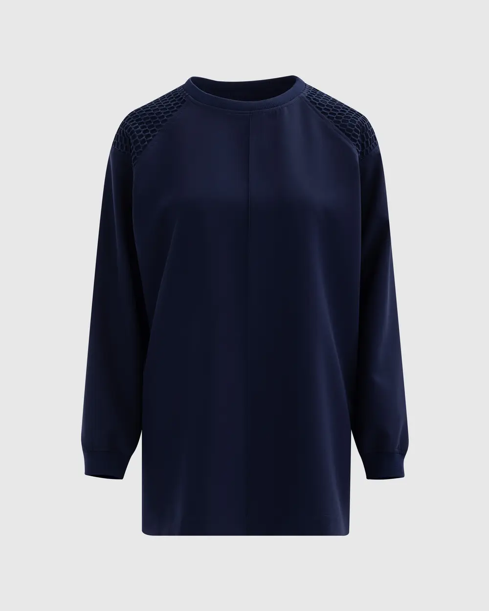 Zero Collar Mesh Detailed Sweatshirt