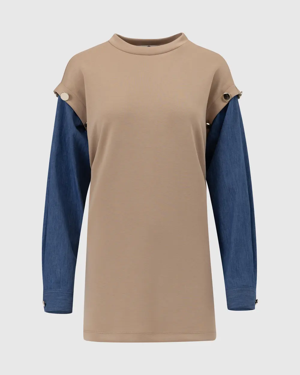 Double Fabric Low Sleeve Sweatshirt