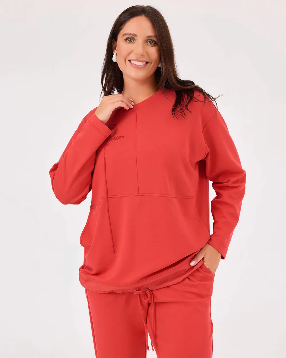 Plus size red sweatshirt best sale