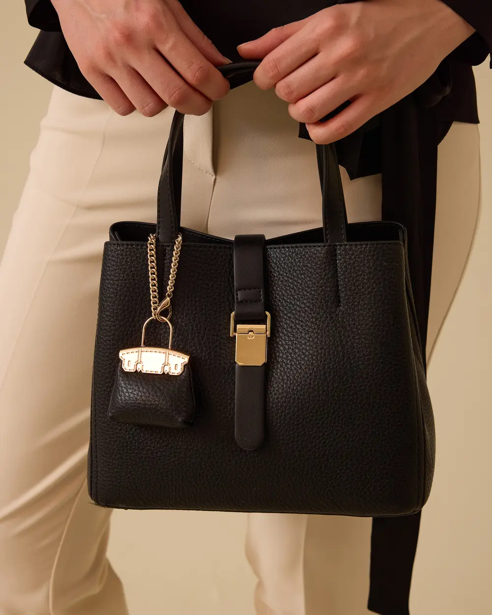 Accessorized Buckle Bag