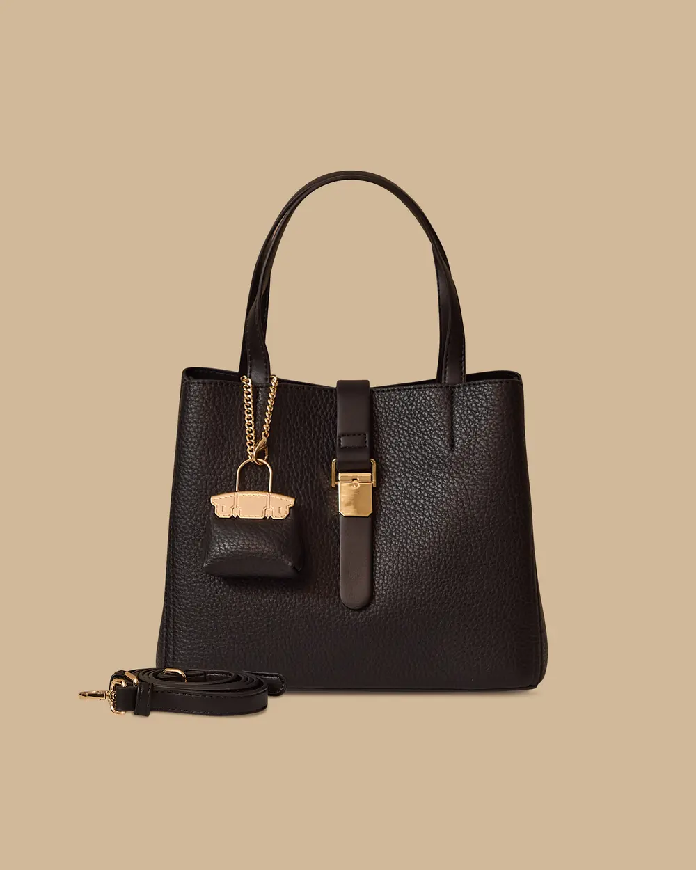 Accessorized Buckle Bag