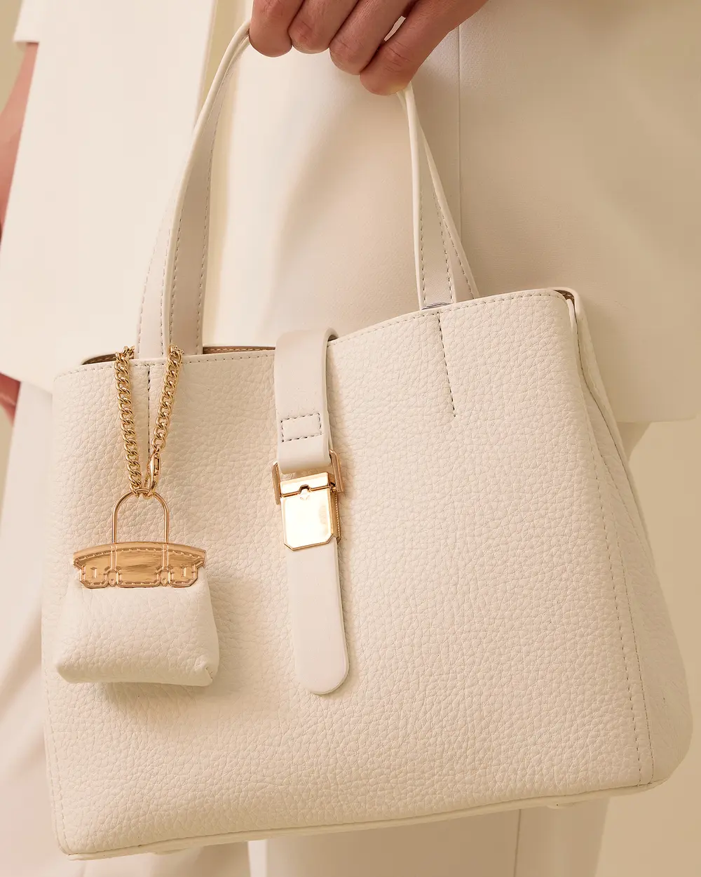 Accessorized Buckle Bag