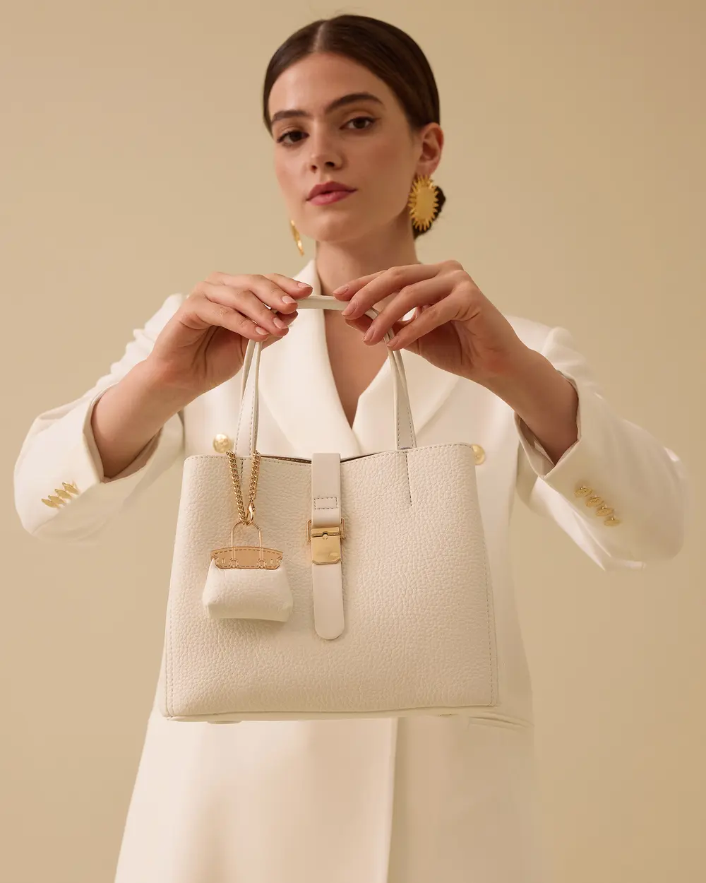 Accessorized Buckle Bag