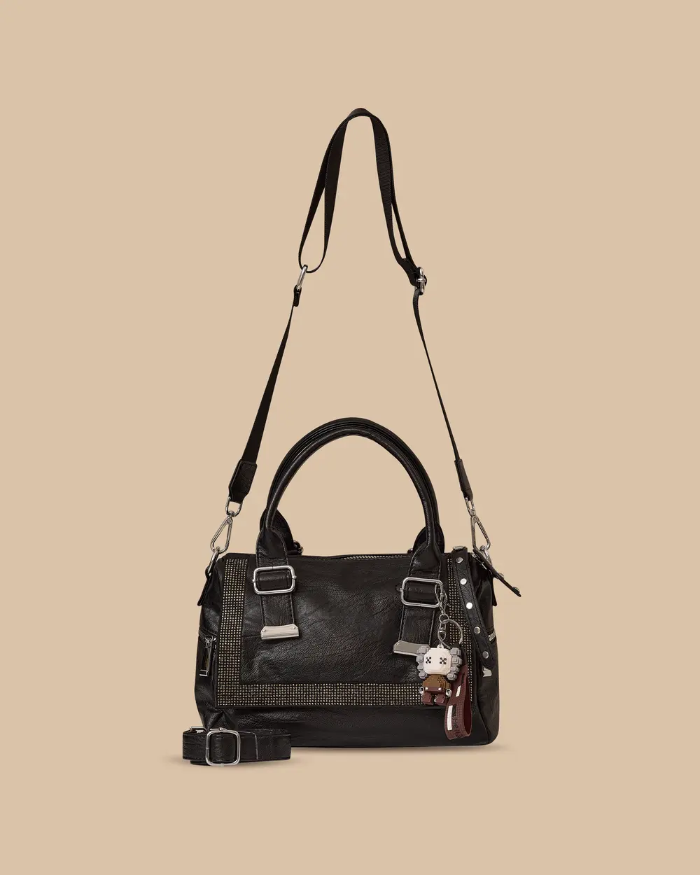 Aksesuarlı Taş Detaylı Çanta