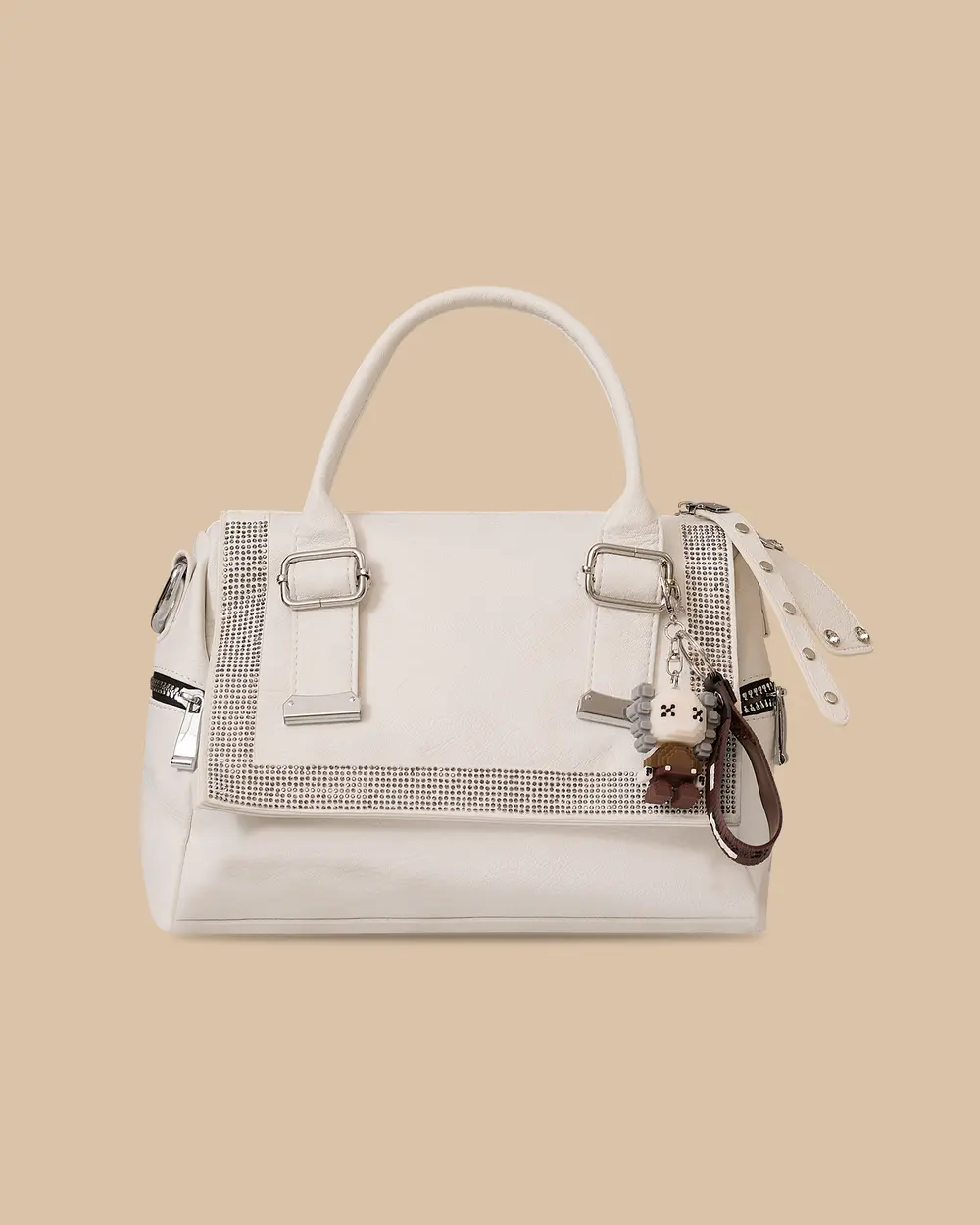 Aksesuarlı Taş Detaylı Çanta