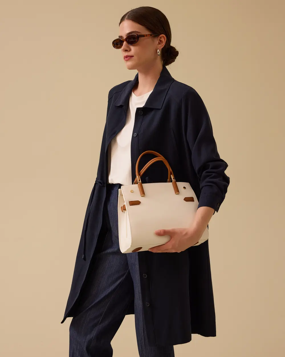 Suni Deri Klasik Omuz Çantası