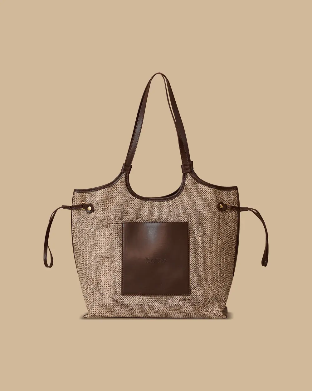 Suni Deri Cep Detaylı Omuz Çantası