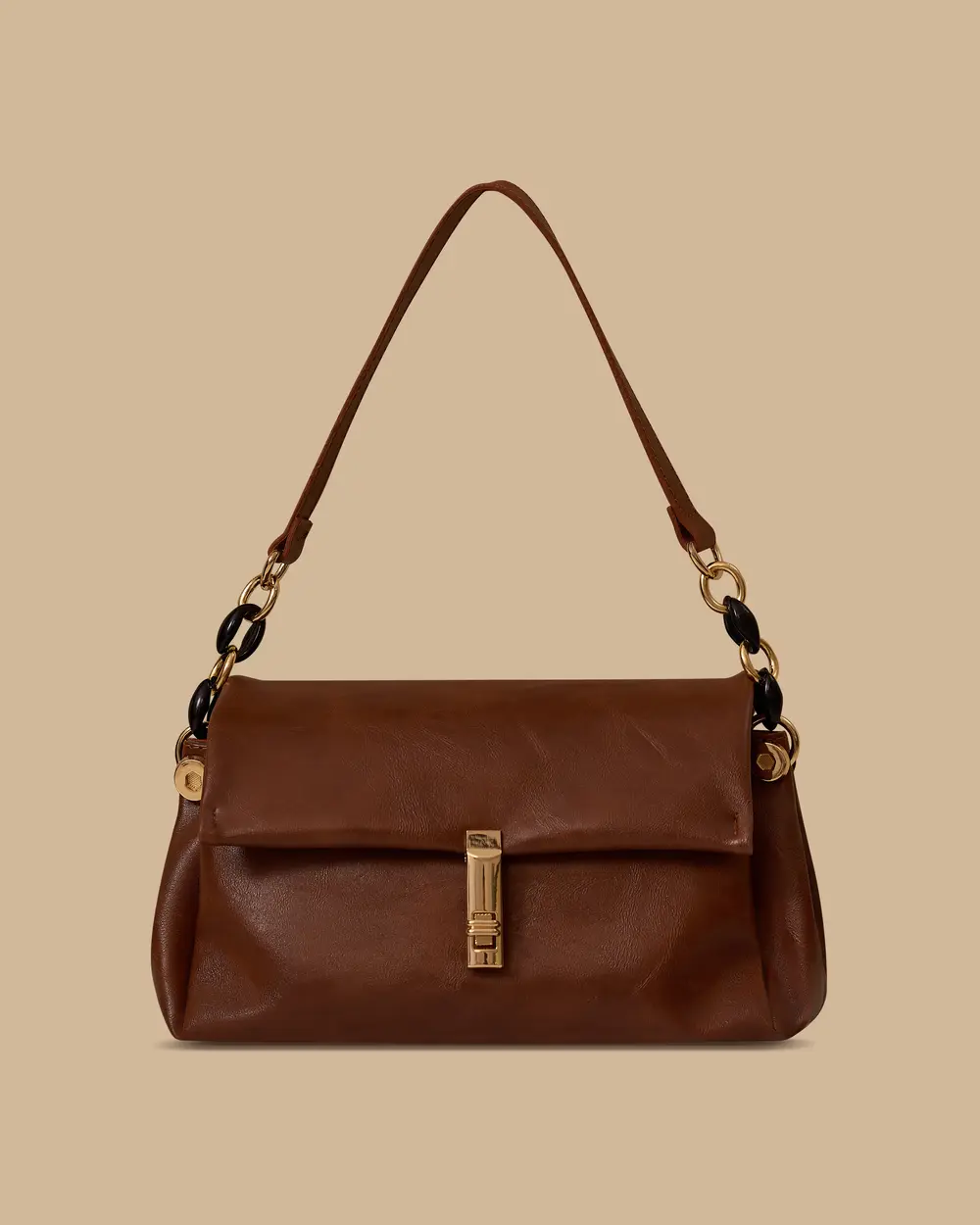 Kroko Desenli Zincir Detaylı Askılı Çanta