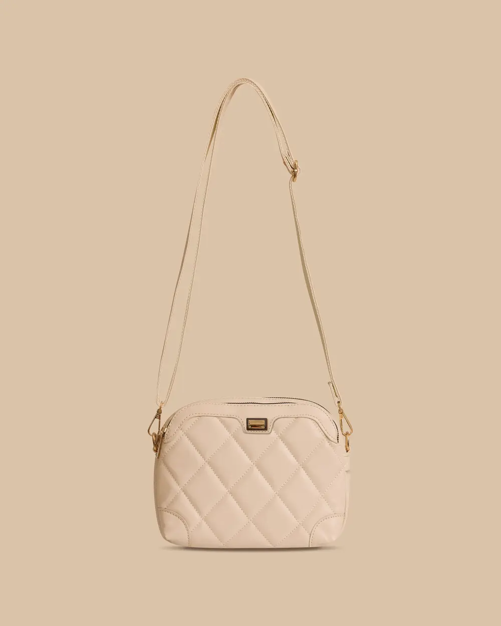 Quilted Patterned Zippered Handbag