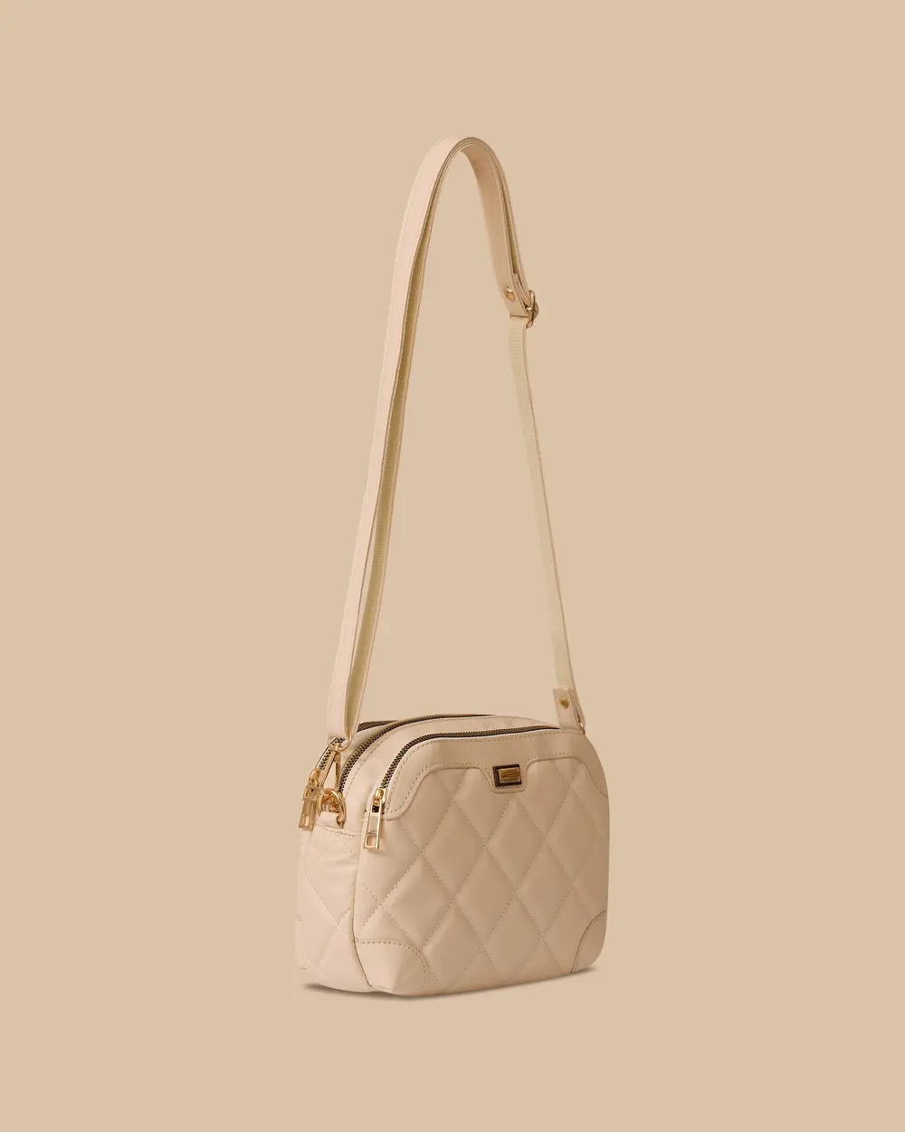 Quilted Patterned Zippered Handbag