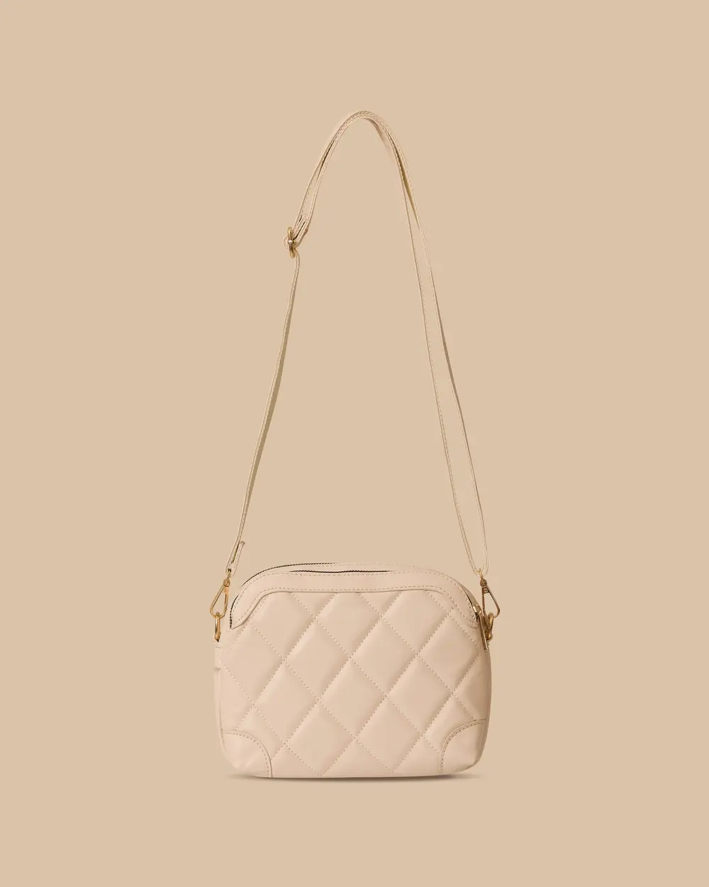 Quilted Patterned Zippered Handbag