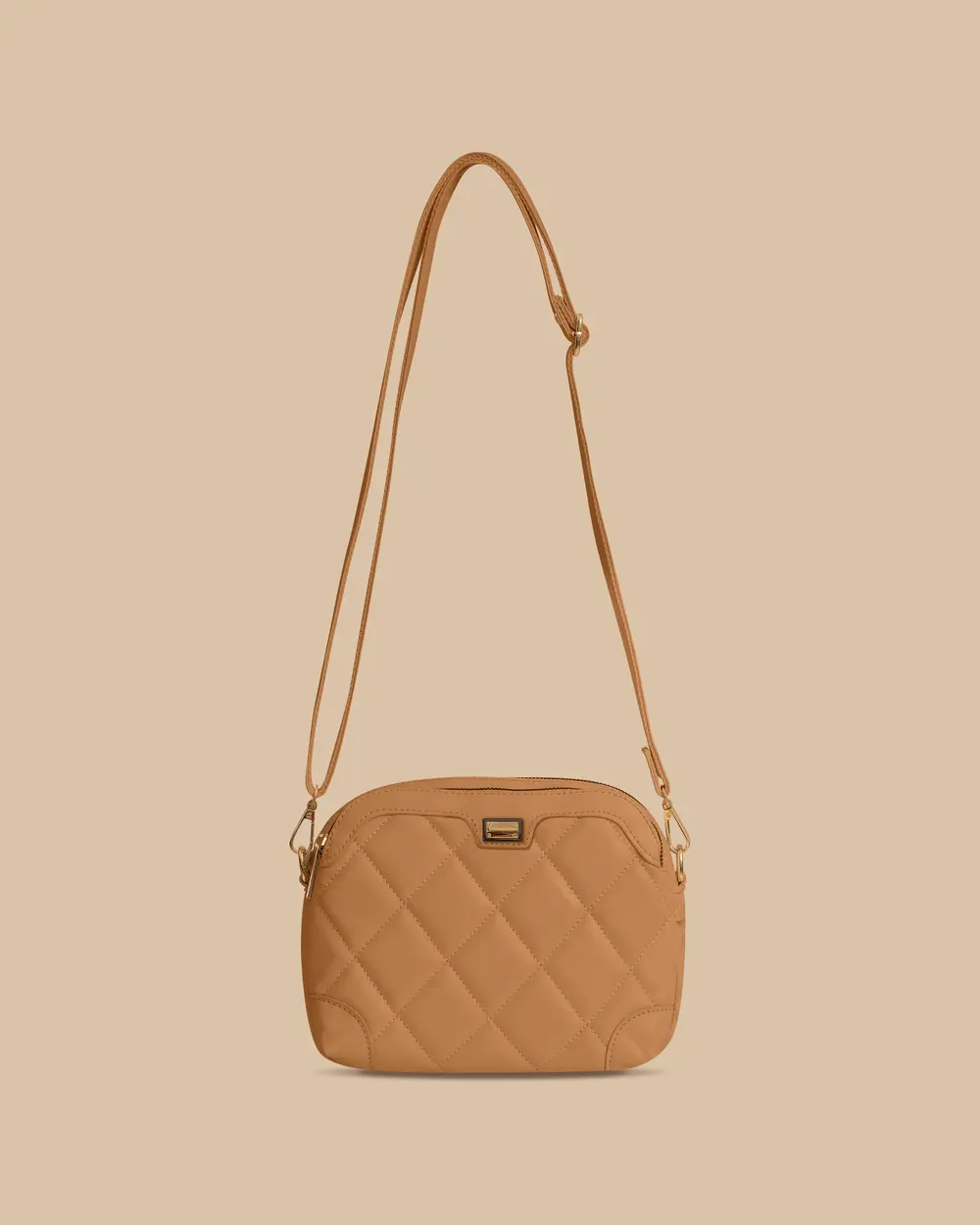 Quilted Patterned Zippered Handbag