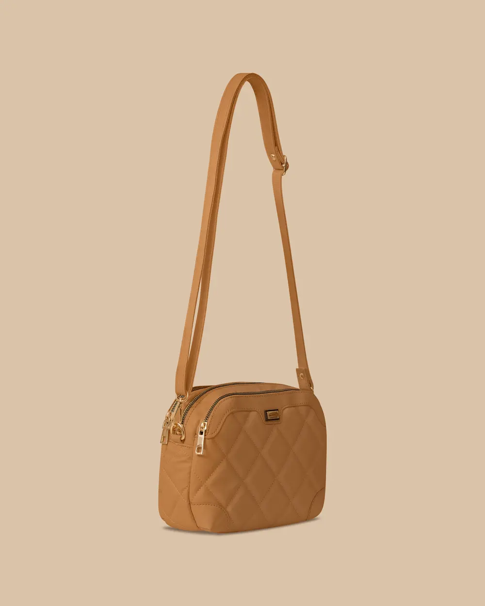 Quilted Patterned Zippered Handbag